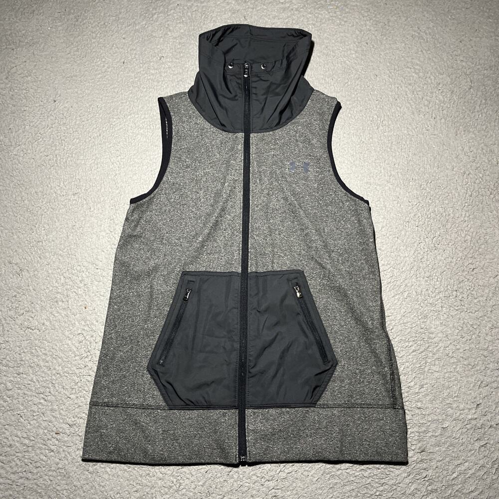 Under Armour Coldgear Infrared Full Zip Vest Womens Small High Neck Gray
